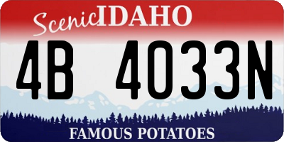 ID license plate 4B4033N