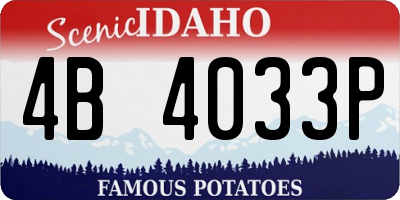 ID license plate 4B4033P