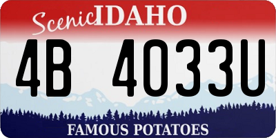 ID license plate 4B4033U
