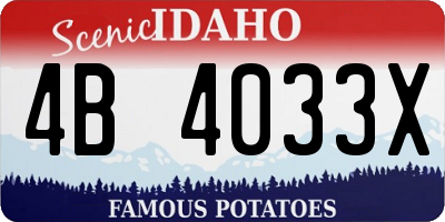 ID license plate 4B4033X