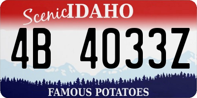 ID license plate 4B4033Z