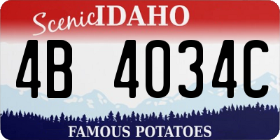 ID license plate 4B4034C