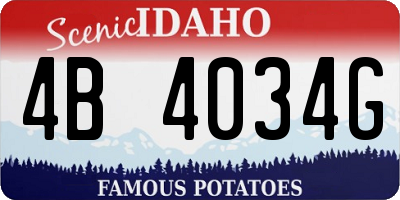 ID license plate 4B4034G