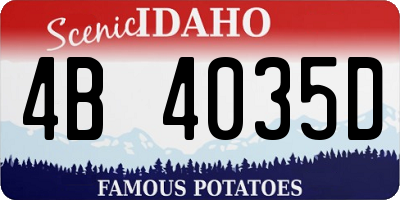 ID license plate 4B4035D