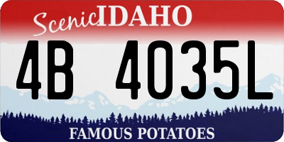 ID license plate 4B4035L