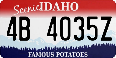 ID license plate 4B4035Z