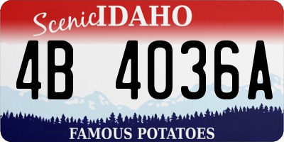 ID license plate 4B4036A