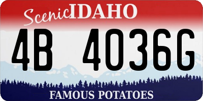 ID license plate 4B4036G