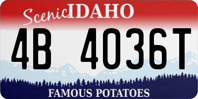 ID license plate 4B4036T