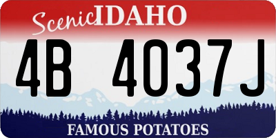 ID license plate 4B4037J