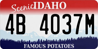 ID license plate 4B4037M