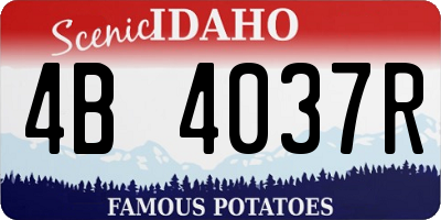 ID license plate 4B4037R