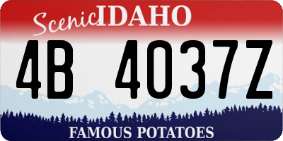ID license plate 4B4037Z