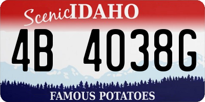 ID license plate 4B4038G