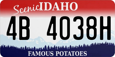 ID license plate 4B4038H