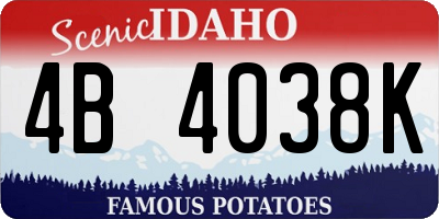 ID license plate 4B4038K