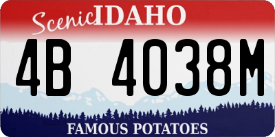 ID license plate 4B4038M