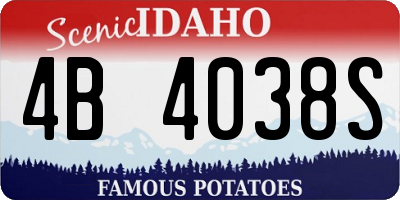 ID license plate 4B4038S