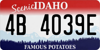 ID license plate 4B4039E