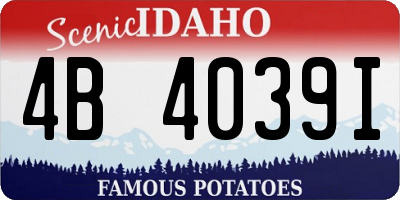 ID license plate 4B4039I