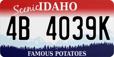 ID license plate 4B4039K