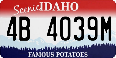 ID license plate 4B4039M