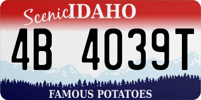 ID license plate 4B4039T