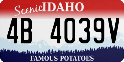 ID license plate 4B4039V