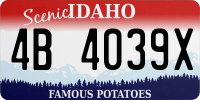 ID license plate 4B4039X