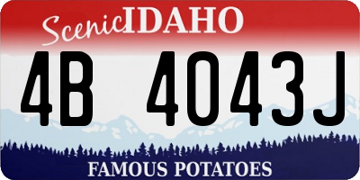 ID license plate 4B4043J