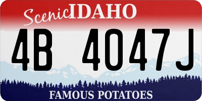 ID license plate 4B4047J