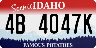 ID license plate 4B4047K