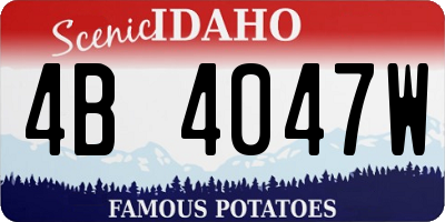 ID license plate 4B4047W
