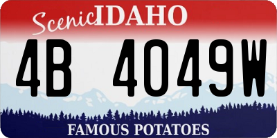 ID license plate 4B4049W