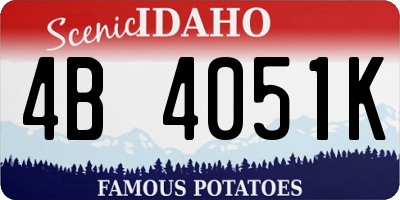 ID license plate 4B4051K