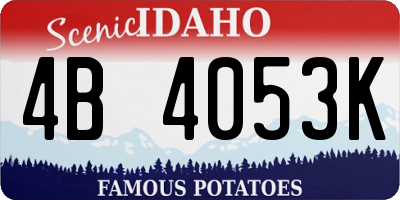 ID license plate 4B4053K