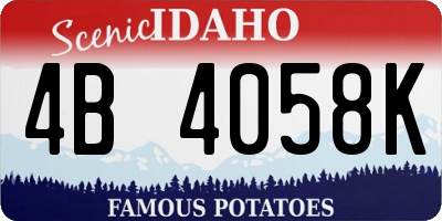 ID license plate 4B4058K