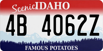 ID license plate 4B4062Z