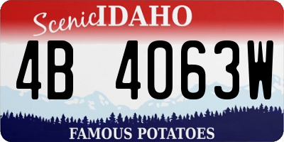 ID license plate 4B4063W