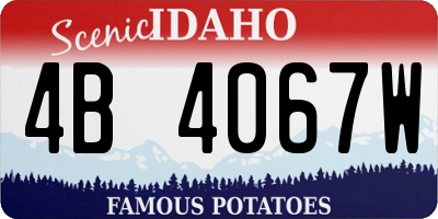 ID license plate 4B4067W