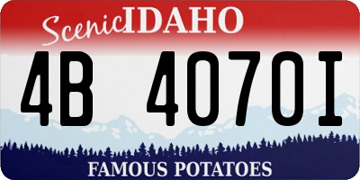 ID license plate 4B4070I