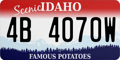 ID license plate 4B4070W