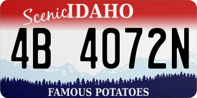 ID license plate 4B4072N