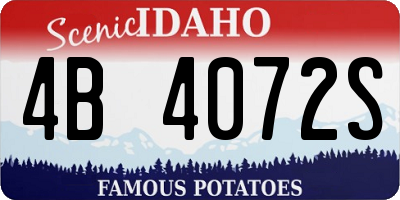 ID license plate 4B4072S