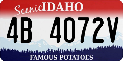 ID license plate 4B4072V