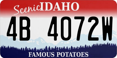 ID license plate 4B4072W
