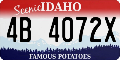 ID license plate 4B4072X