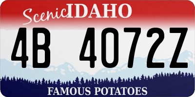 ID license plate 4B4072Z