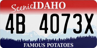 ID license plate 4B4073X
