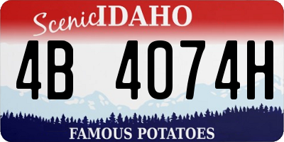 ID license plate 4B4074H